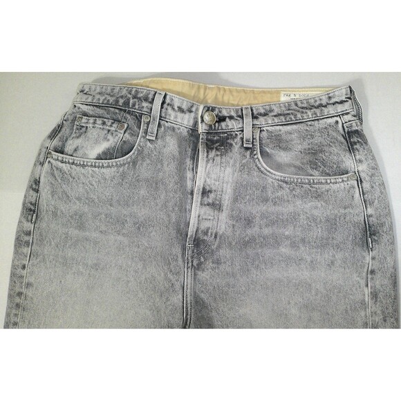 New Womens Designer Rag & Bone NWT $248 Maya HR Slim Jeans Acid Gray White 32 - Picture 3 of 9